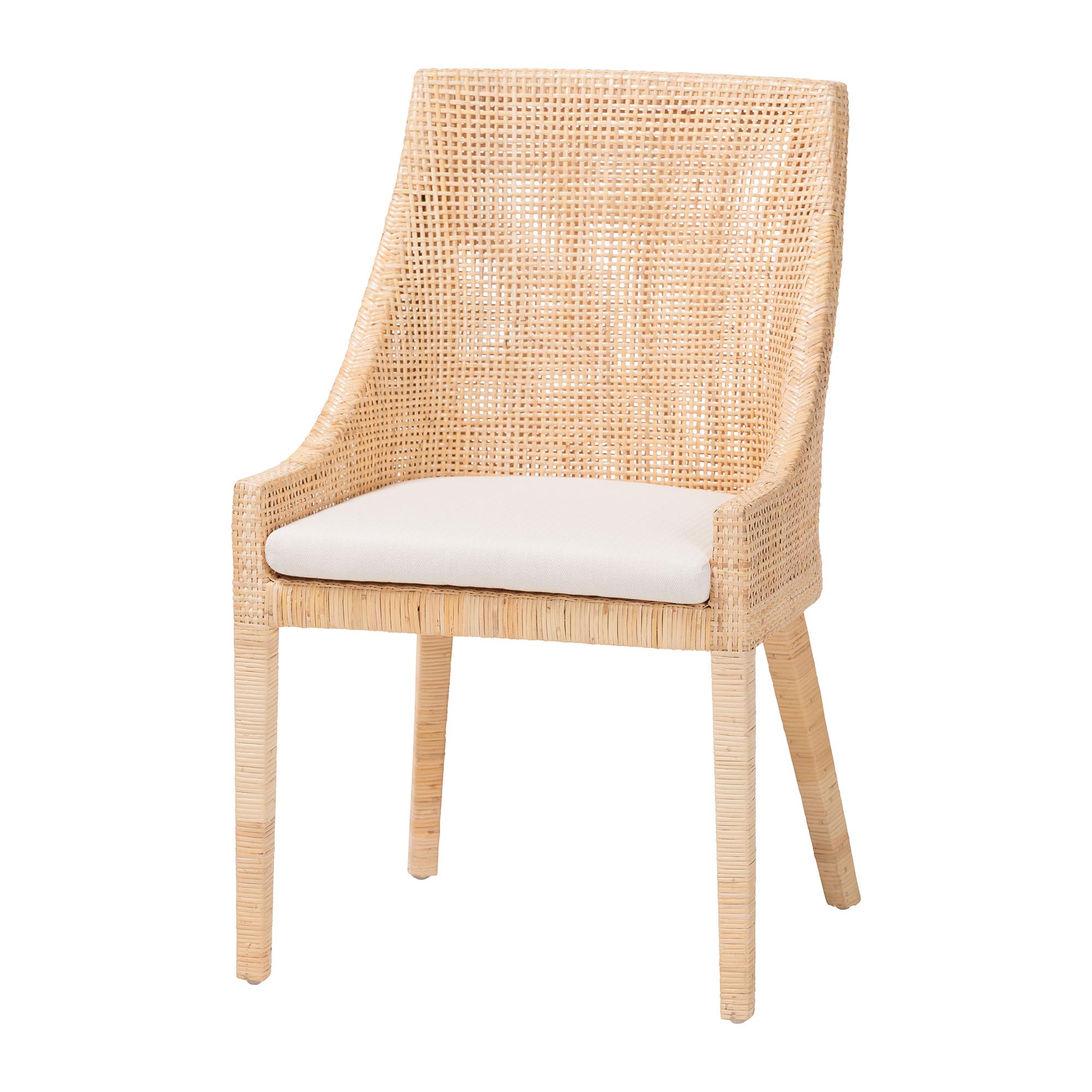 bali & pari Beata Natural Rattan Dining Chair - Handcrafted Wingback Accent Chair with Woven Detailing and Removable Cushion, Coastal Boho Seating for Kitchen or Dining Room Affordable modern furniture in Chicago, classic dining room furniture, modern dining chairs, cheap dining chairs